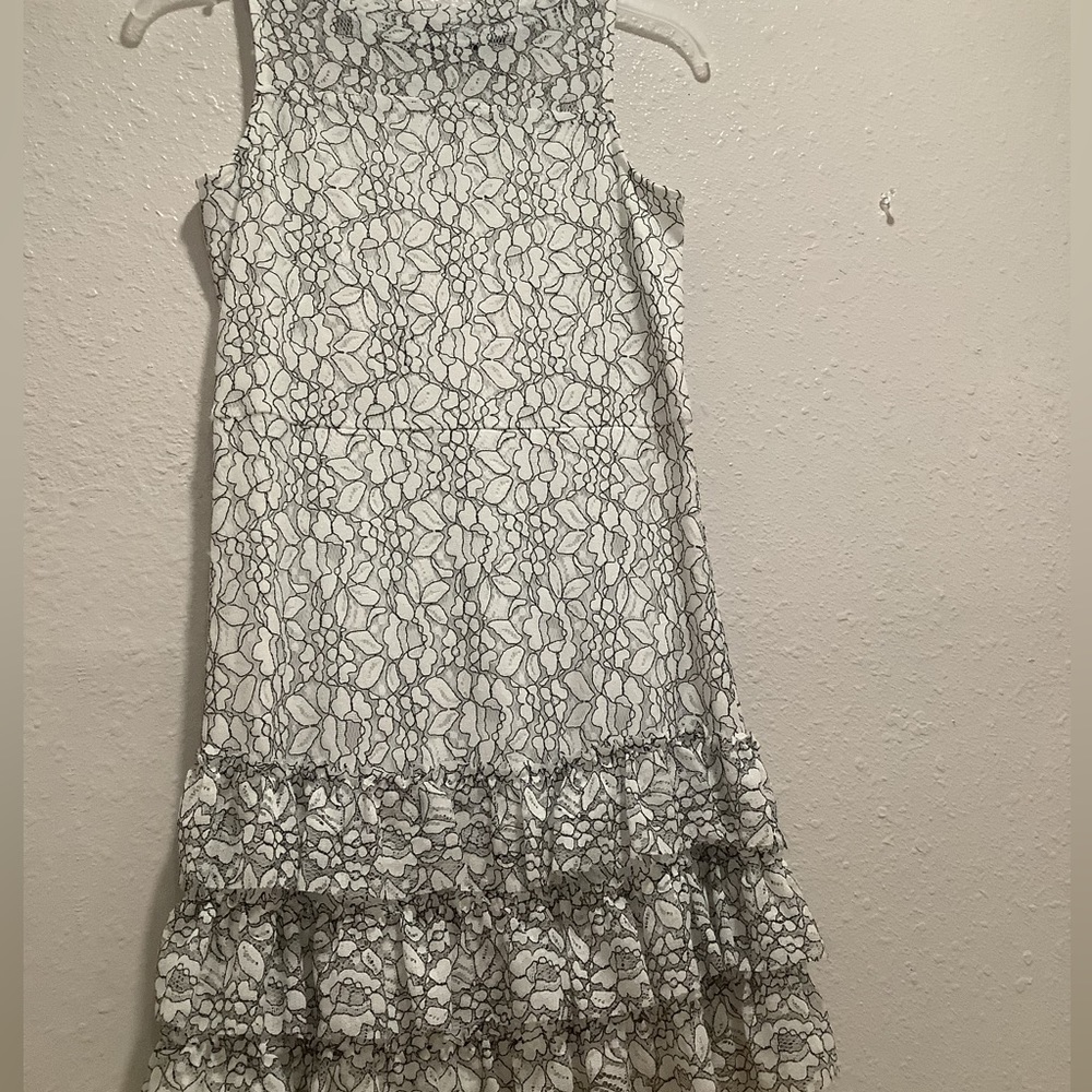 Cute black and white flower dress for girls size 14